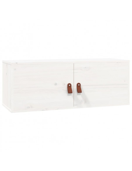 Pensile Bianco 80x30x30 cm in Legno Massello di Pino