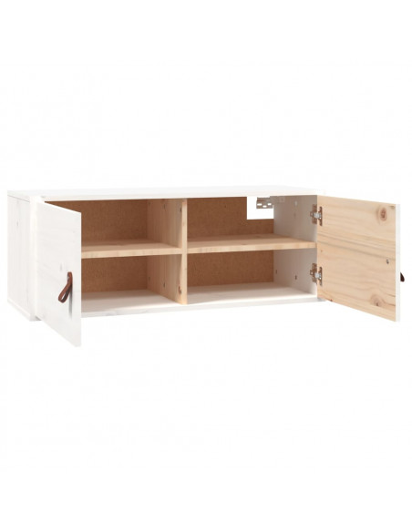 Pensile Bianco 80x30x30 cm in Legno Massello di Pino