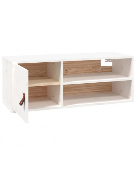Pensile Bianco 80x30x30 cm in Legno Massello di Pino