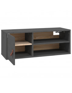 Pensile Grigio 80x30x30 cm in Legno Massello di Pino 2