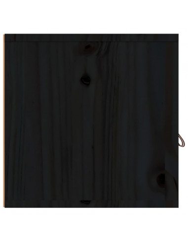 Pensile Nero 80x30x30 cm in Legno Massello di Pino