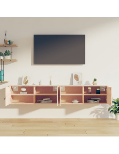 Pensili 2 pz 80x30x30 cm in Legno Massello di Pino