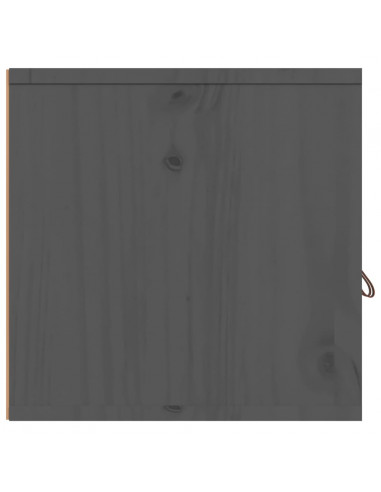 Pensili 2 pz Grigi 80x30x30 cm in Legno Massello di Pino