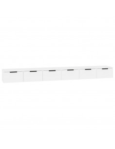 Mobili a Parete 2 pz Bianchi 102x30x20 cm in Legno Multistrato 2