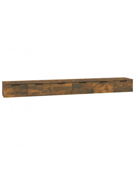 Mobili a Muro 2 pz Rovere Fumo 102x30x20cm in Legno Multistrato