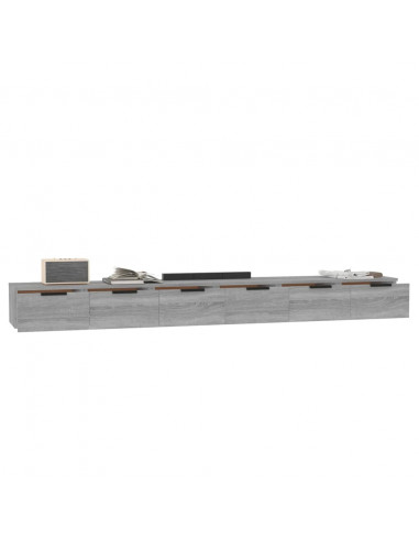 Mobili a Muro 2 pz Grigio Sonoma 102x30x20 cm Legno Multistrato