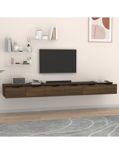 Mobili a Muro 2 pz Rovere Marrone 102x30x20cm Legno Multistrato