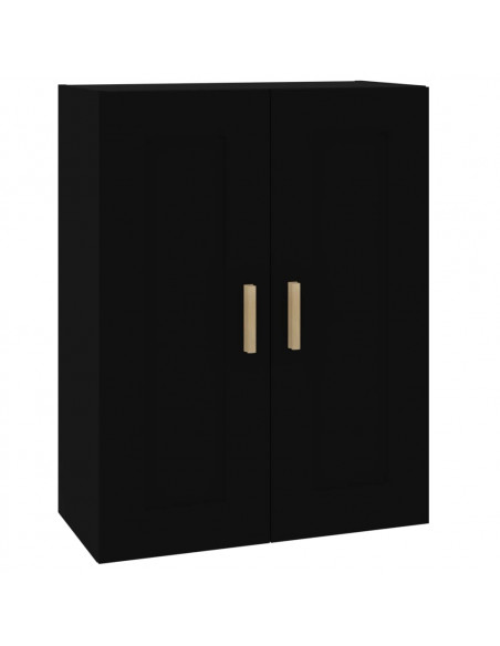 Mobile a Parete Nero 69,5x32,5x90 cm in Legno Multistrato