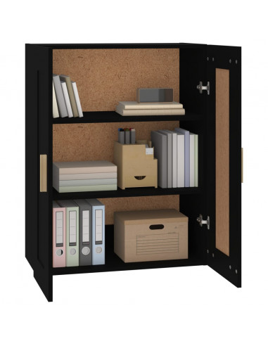 Mobile a Parete Nero 69,5x32,5x90 cm in Legno Multistrato