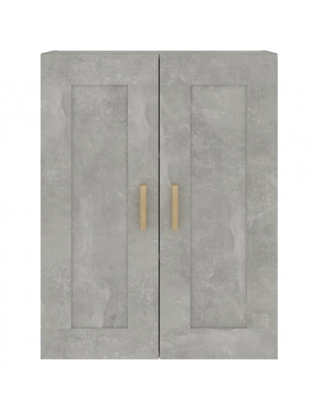 Mobile a Parete Grigio Cemento 69,5x32,5x90cm Legno Multistrato