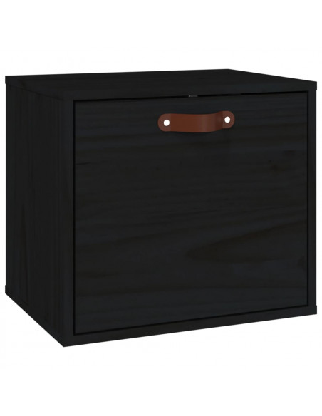 Pensile Nero 40x30x35 cm in Legno Massello di Pino