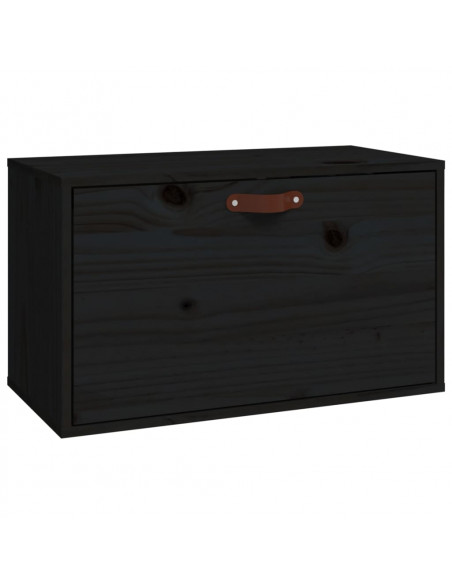 Pensile Nero 60x30x35 cm in Legno Massello di Pino