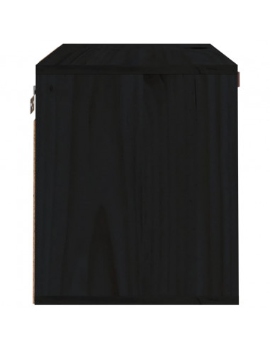 Pensile Nero 60x30x35 cm in Legno Massello di Pino