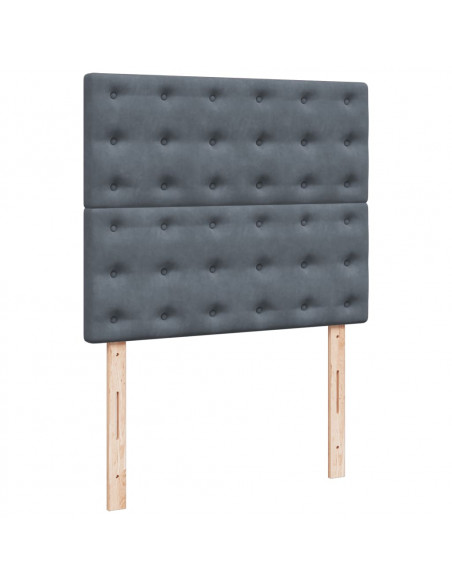 Giroletto a Molle con Materasso Grigio Scuro 120x200 cm Velluto