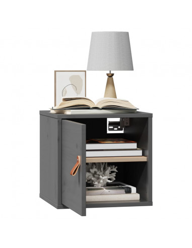 Pensile Grigio 31,5x30x30 cm in Legno Massello di Pino