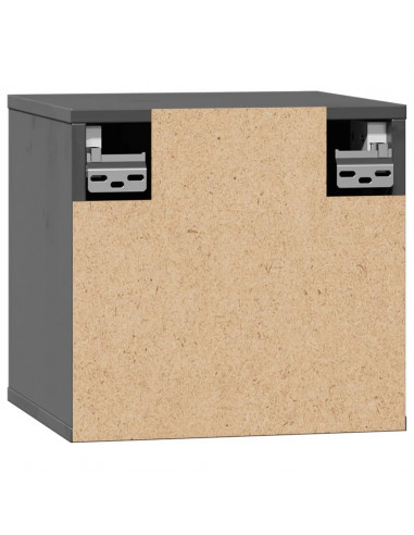 Pensili 2pz Grigi 31,5x30x30 cm in Legno Massello di Pino