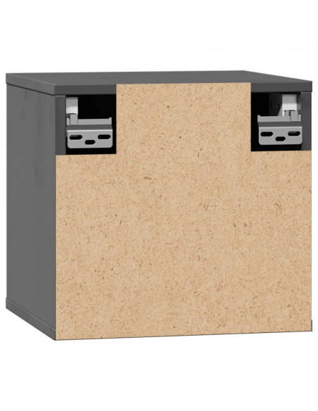 Pensili 2pz Grigi 31,5x30x30 cm in Legno Massello di Pino