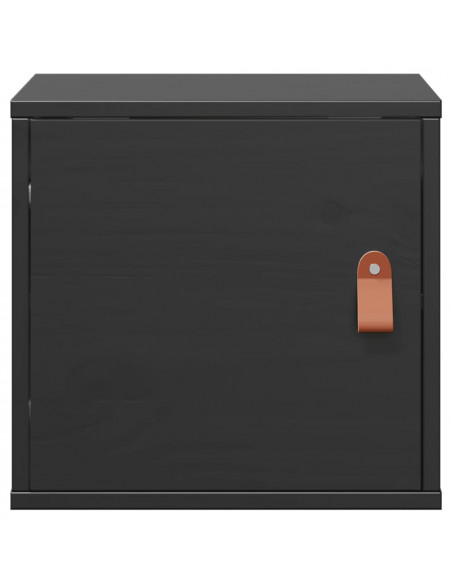 Pensile Nero 31,5x30x30 cm in Legno Massello di Pino