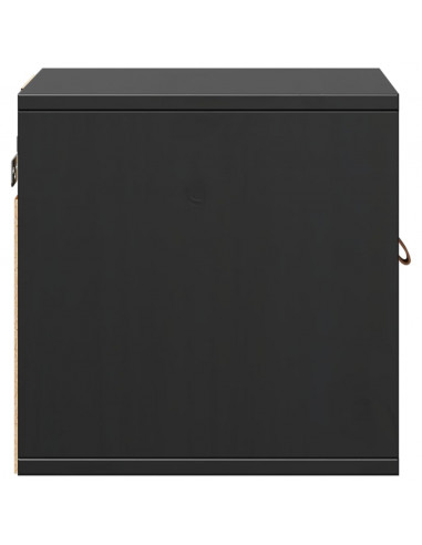 Pensili 2pz Neri 31,5x30x30 cm in Legno Massello di Pino