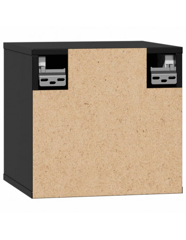 Pensili 2pz Neri 31,5x30x30 cm in Legno Massello di Pino