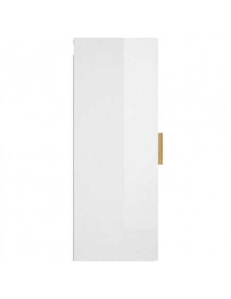Mobile Parete Bianco Lucido 34,5x34x90 cm in Legno Multistrato