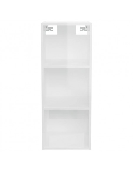 Mobile a Parete Bianco Lucido 34,5x32,5x90 cm Legno Multistrato
