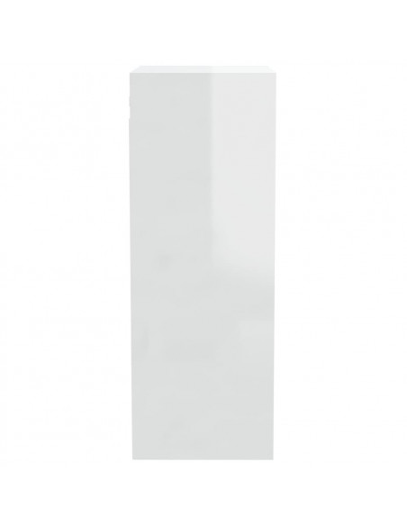 Mobile a Parete Bianco Lucido 34,5x32,5x90 cm Legno Multistrato