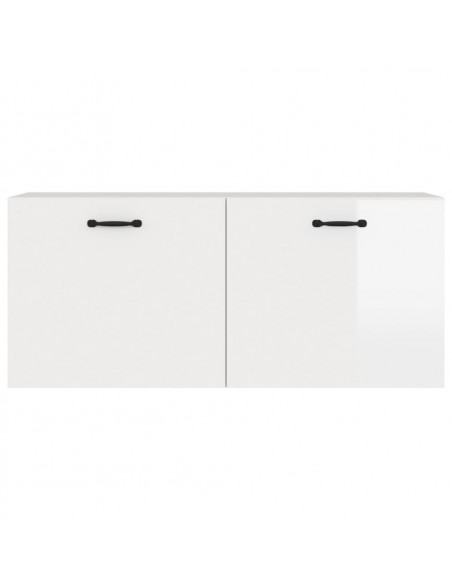 Armadietto a Muro Bianco Lucido 80x36x50 cm Legno Multistrato