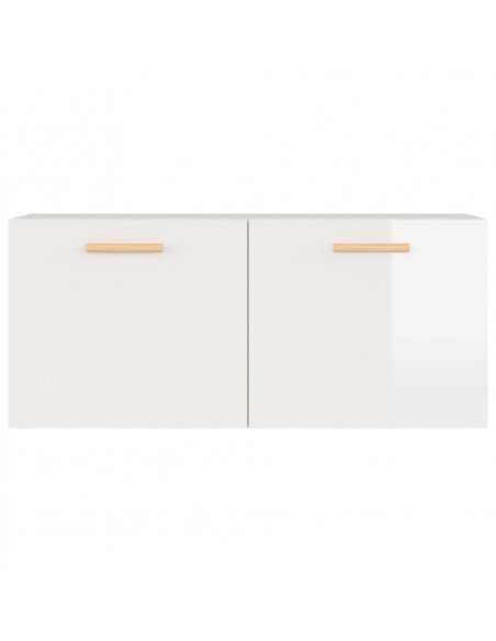 Armadietto a Muro Bianco Lucido 80x36x50 cm Legno Multistrato