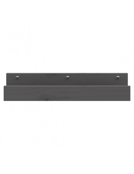 Mensole da Parete 2 pz Grigio 50x12x9cm Legno Massello di Pino
