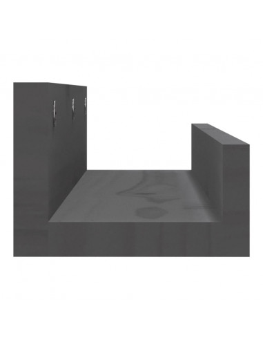 Mensole da Parete 2 pz Grigio 50x12x9cm Legno Massello di Pino