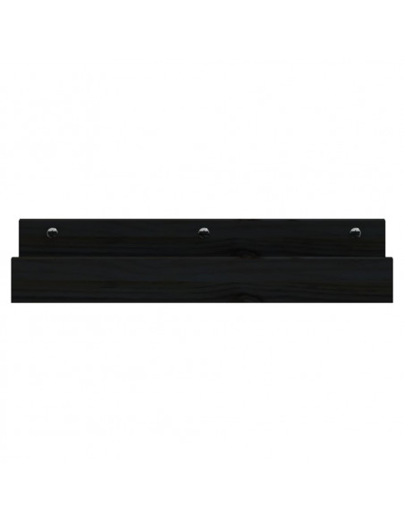 Mensole da Parete 2 pz Nero 50x12x9cm in Legno Massello di Pino