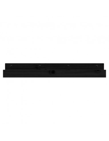 Mensole da Parete 2 pz Nero 80x12x9cm in Legno Massello di Pino