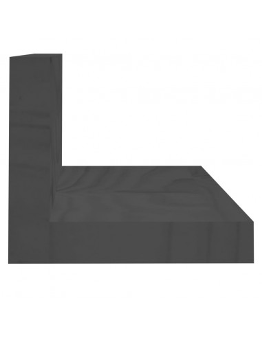 Mensole da Parete 2 pz Grigio 80x11x9cm Legno Massello di Pino