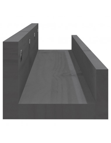 Mensole da Parete 2 pz Grigio 80x12x9cm Legno Massello di Pino
