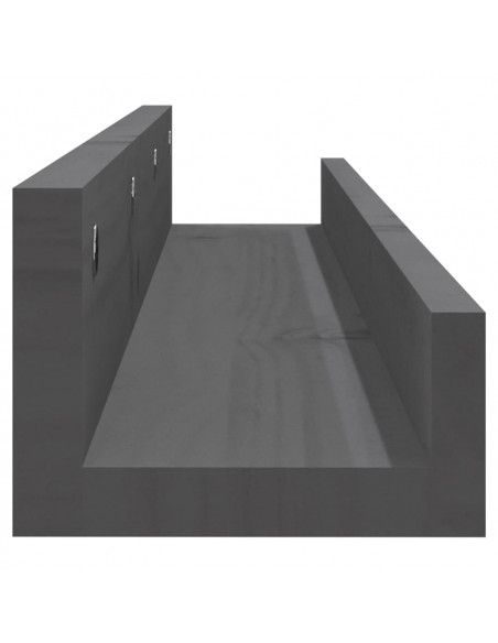 Mensole da Parete 2 pz Grigio 80x12x9cm Legno Massello di Pino