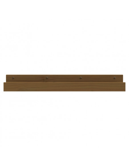 Mensole da Parete 2 pz Miele 80x12x9cm Legno Massello di Pino