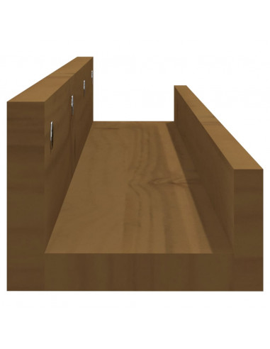 Mensole da Parete 2 pz Miele 80x12x9cm Legno Massello di Pino
