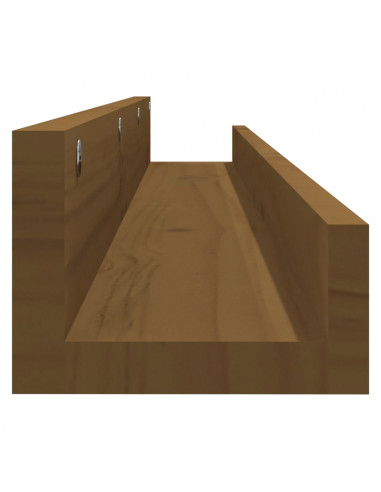 Mensole da Parete 2 pz Miele 110x12x9 cm Legno Massello di Pino