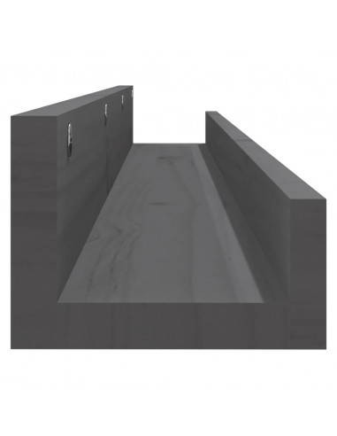 Mensole da Parete 2 pz Grigio 110x12x9cm Legno Massello di Pino