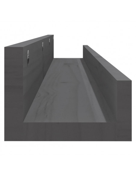 Mensole da Parete 2 pz Grigio 110x12x9cm Legno Massello di Pino