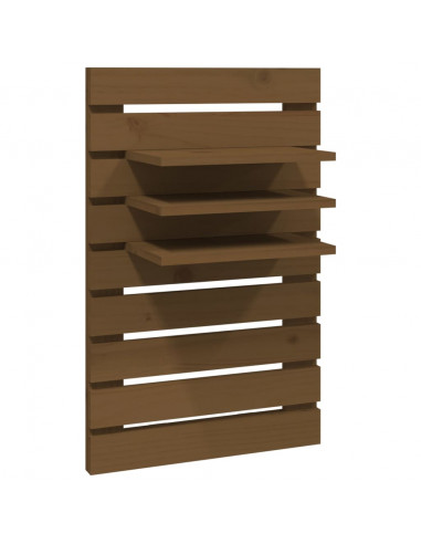 Mensole da Letto a Parete 2 pz Miele Legno Massello di Pino