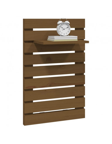 Mensole da Letto a Parete 2 pz Miele Legno Massello di Pino