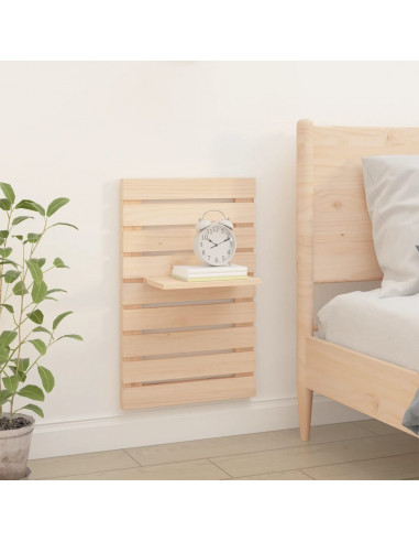 Mensole da Letto a Parete 2 pz Legno Massello di Pino