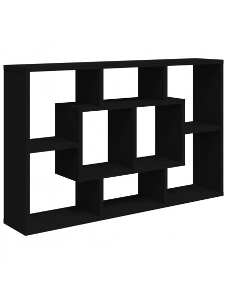 Scaffale a Parete Nero 85x16x52,5 cm in Legno Multistrato