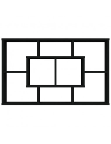 Scaffale a Parete Nero 85x16x52,5 cm in Legno Multistrato