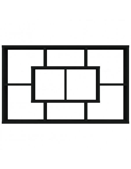 Scaffale a Parete Nero 85x16x52,5 cm in Legno Multistrato