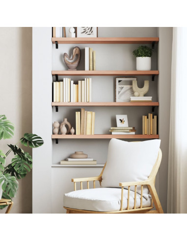 Ripiano Muro Marrone 100x30x(2-4) cm Massello Rovere Trattato