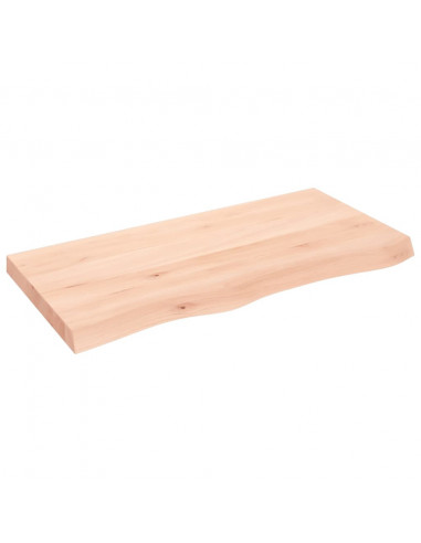 Ripiano a Parete 100x50x(2-6) cm Massello Rovere Non Trattato