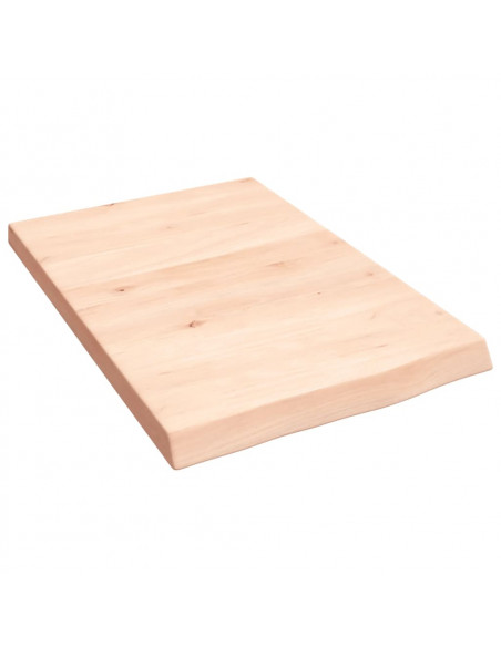 Ripiano a Parete 40x60x(2-4) cm Massello Rovere Non Trattato